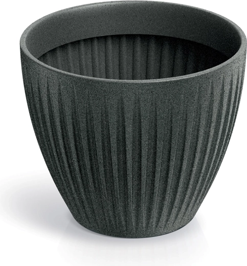 Puķupods Latia Round 30 cm – melnais granīts