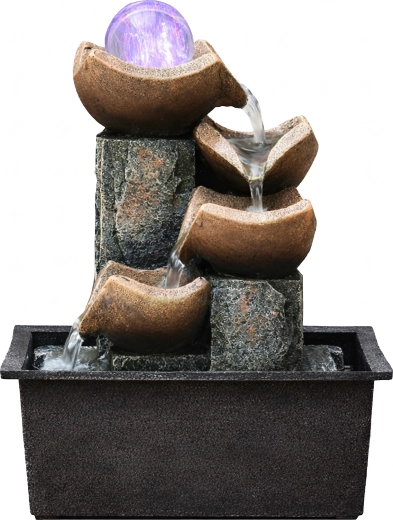 Tabletop decorative fountain with LED lighting 24 × 24 × 21 cm