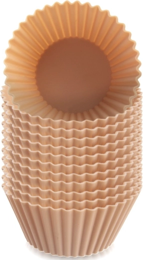 Silicone muffin molds, beige, 5.5 cm, 12 pcs