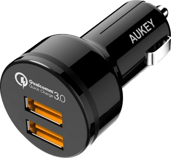 Ultrātra automašīnas lādētājs 2×USB ar QC 3.0, 36 W