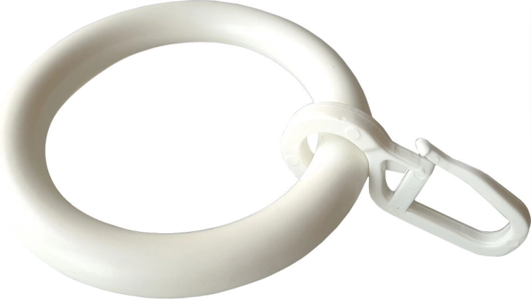 Curtain rings with hook, white (10 pcs)