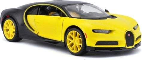 Kolekcionārs modelis BUGATTI Chiron dzelteni-melns 1:24