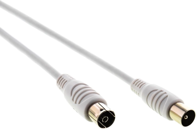 Sencor IEC Plug–Socket Coaxial Antenna Cable 2.5 m White