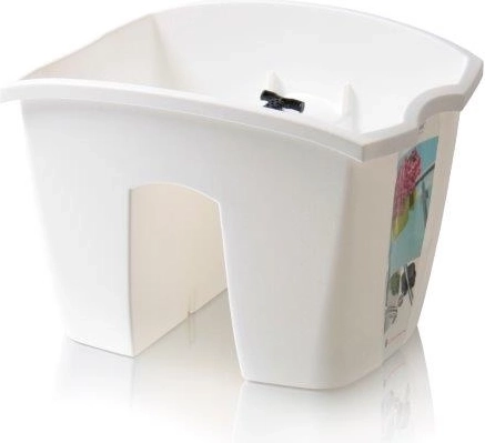 Balkona margu puķu kaste Crown 24,2 cm – balta