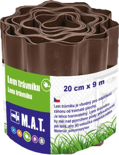 Plastmasas zāliena apmale 20 cm × 9 m, brūna