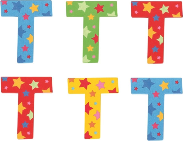 Bigjigs Toys zvaigznīšu burts T – koka 7×7 cm