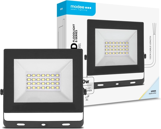 Modee LED prožektors E‑series Slim 20 W, 1600 lm, 120°, 6000 K, IP65