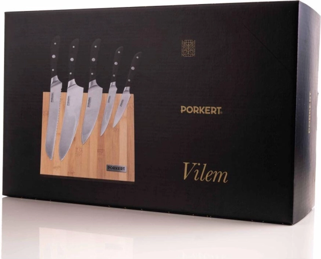 Virtuves nažu komplekts Vilem 5 gab. ar magnētisku bambusa bloku