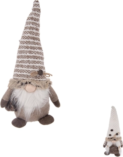 Polyester gnome with LED lighting, brown 36 cm (2 variants)