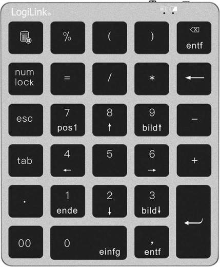 Bezvadu ciparu tastatūra ar Bluetooth 5.0 un klusajiem taustiņiem