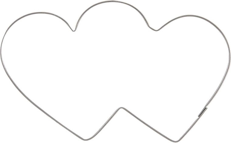 Stainless Steel Double Heart Cookie Cutter 9 cm