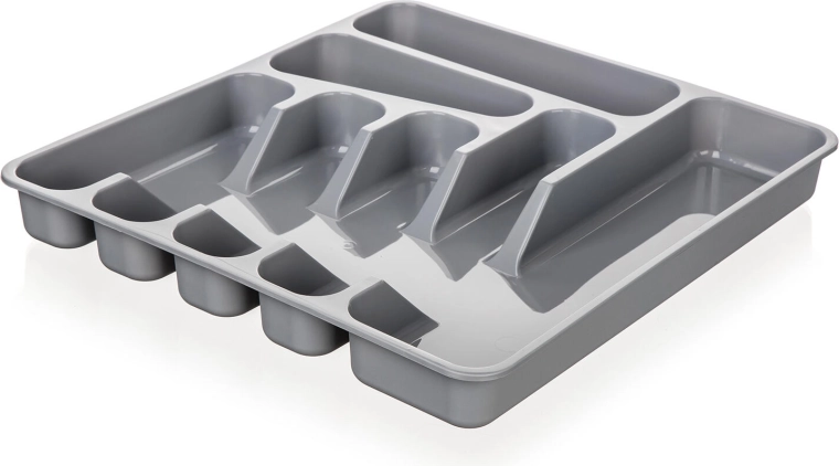 Plastmasas galda piederumu ieliktnis atvilktnei 39,5 × 37 × 5 cm – pelēks