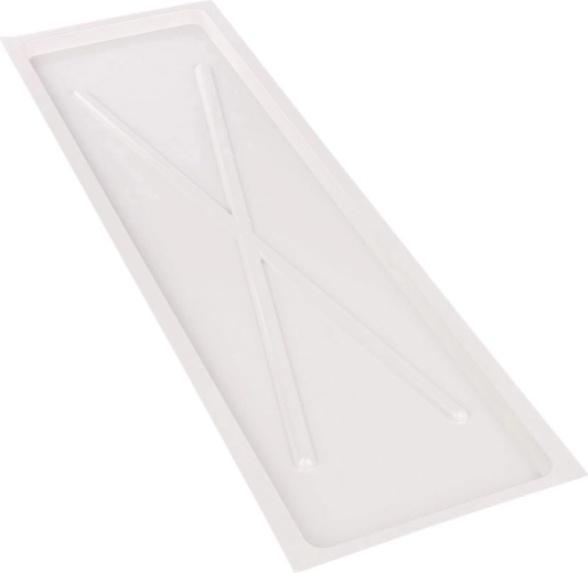 Metpol balta šaura noteces paplāte 75 × 22,5 cm divlīmeņu noteces statīvam 80 cm