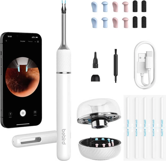 Bebird Note 5 Pro otoskops ar kameru ausu tīrīšanai – balts