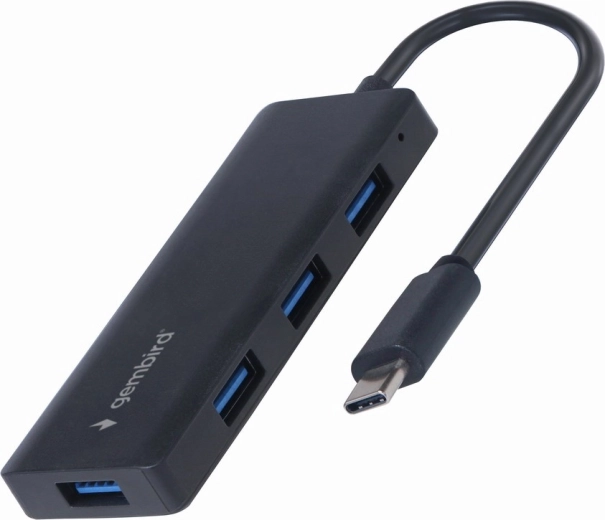 Gembird USB‑C hub 4× USB‑A (USB 3.1 Gen 1), black