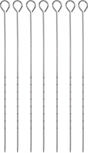 Grilēšanas iesmi no nerūsējošā tērauda 31,5 cm – komplekts 6 gab.