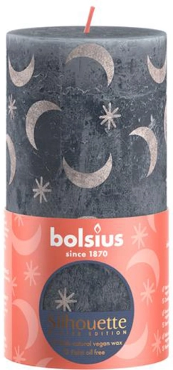 Rustikāla svece 130 × 68 mm šīfera zilā krāsā