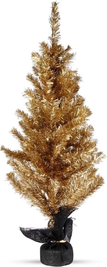 Golden tabletop Christmas tree 90 cm