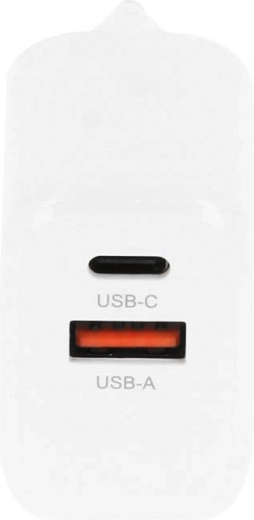USB‑C PD 3.0 + USB‑A: uzlādējiet divas ierīces vienlaikus