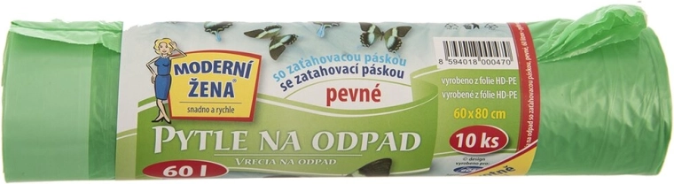 Atkritumu maisi ar savilkšanas lentēm 60 l, 10 gab., mix