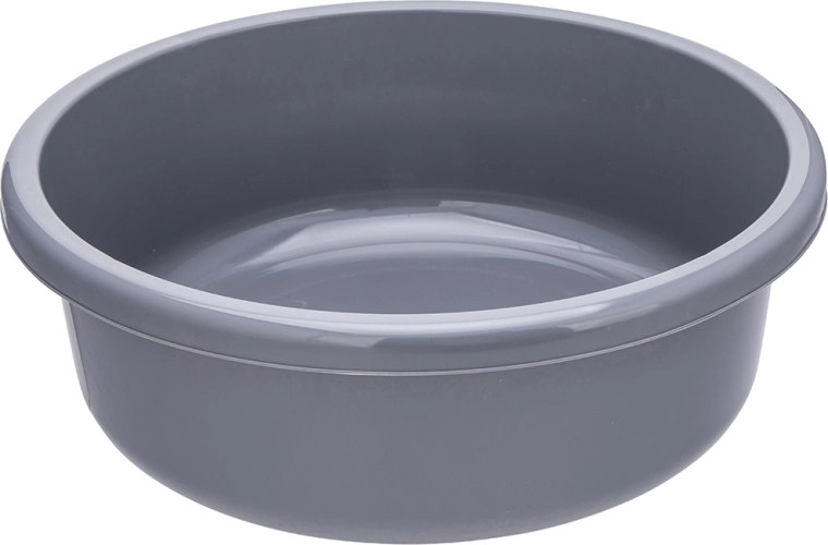 Apaļa plastmasas bļoda 20 l pelēka 46 cm