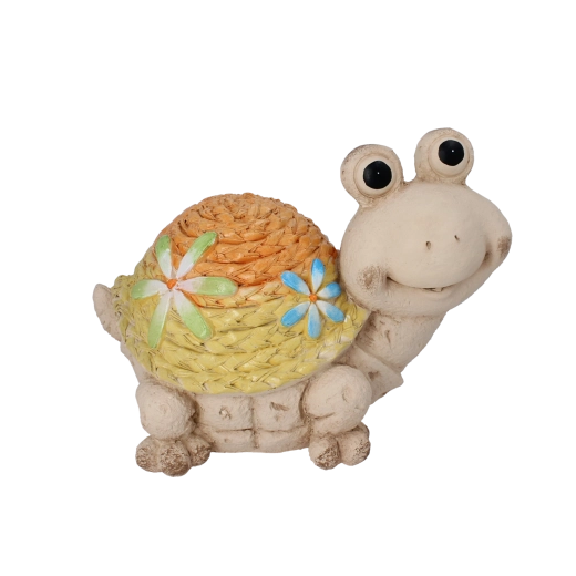 Garden decorative turtle figurine with knitted shell