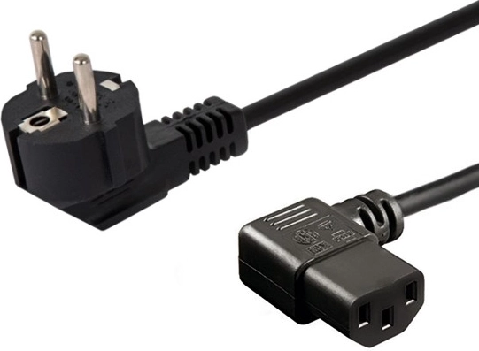 Barošanas kabelis Schuko (M) leņķa – IEC C13 leņķa 1,8 m