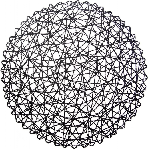 Paper Round Table Mat Black 35 cm