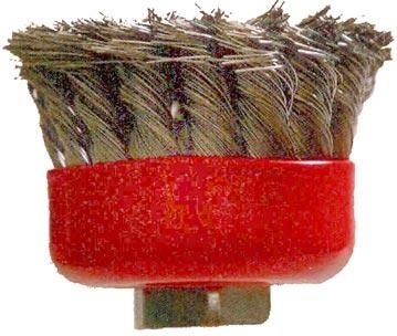 Vītņots kausa tipa stiepļu birstes uzgalis M14, diametrs 65 mm, stieple 0,3 mm