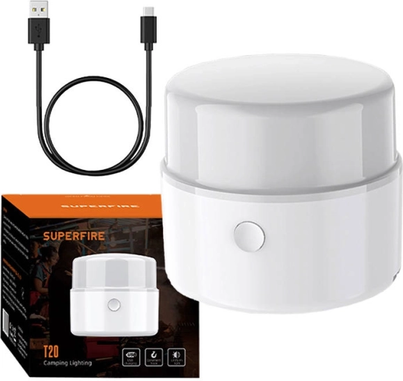Kempinga lampa SUPERFIRE T20, 180 lm, USB uzlāde