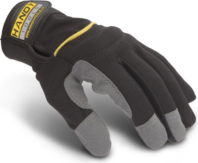 Protective work gloves with hook-and-loop closure, size M