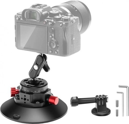 Suction mount with 1/4" vacuum pump NEEWER for action cameras (DJI ACTION, GOPRO, INSTA360)