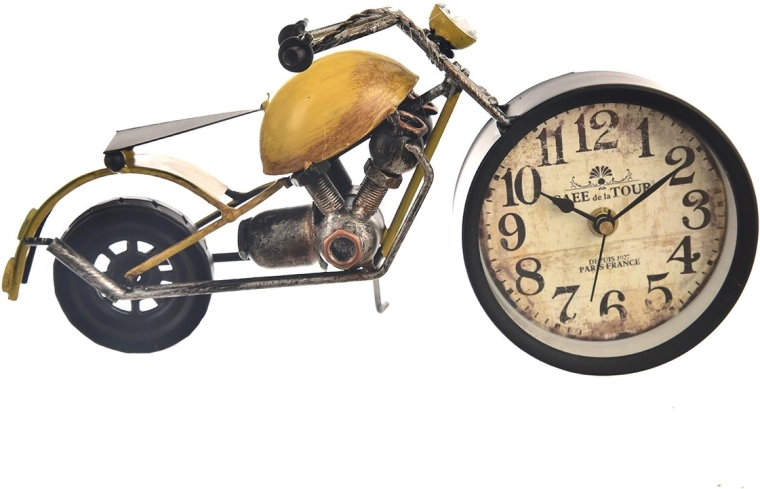 Metal Motorcycle-Shaped Table Clock
