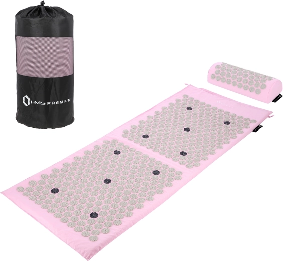 HMS Premium Acupressure Set – Pink Mat and Pillow for Relaxation and Pain Relief