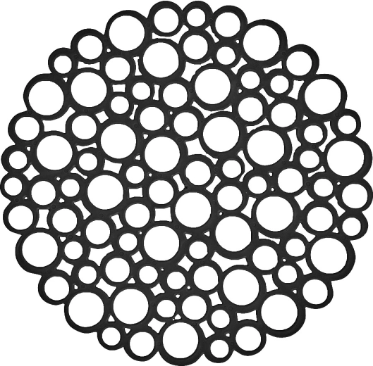 Round protective sink grid BĀBLE 29 cm black