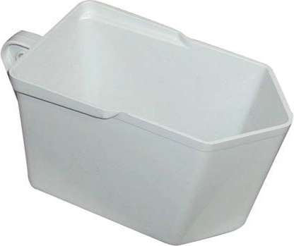 Plastmasas virtuves skapīša sliedēm paredzēta uzglabāšanas kaste 10 × 12 × 19,5 cm, balta