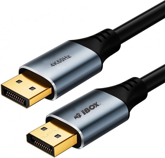 DisplayPort kabelis 4K 60 Hz ar zeltītiem savienotājiem, 1 m