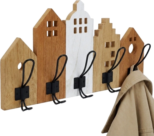 Sienas pakaramais ar mājiņu motīvu Home Styling Collection 48 × 8 × 26 cm - 1 gab.