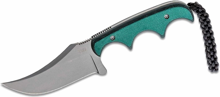 CRKT Minimalist Persian – mazs kakla nazis 7 cm, zaļš, Micarta, polipropilēna maksts