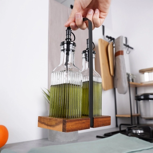 Stabils koka statīvs ar metāla rokturi