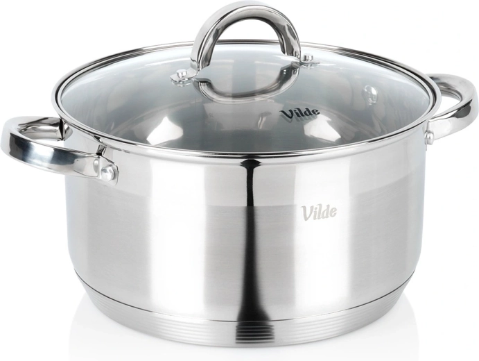 Nerūsējošā tērauda katls ar stikla vāku Inoxcellent 24 cm, 5,8 l