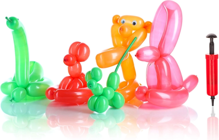 Modelēšanas baloni 30 cm ar pumpīti (6 gab.)