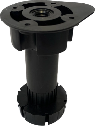 Adjustable plastic furniture leg, diameter 57/47 mm, height 96–165 mm