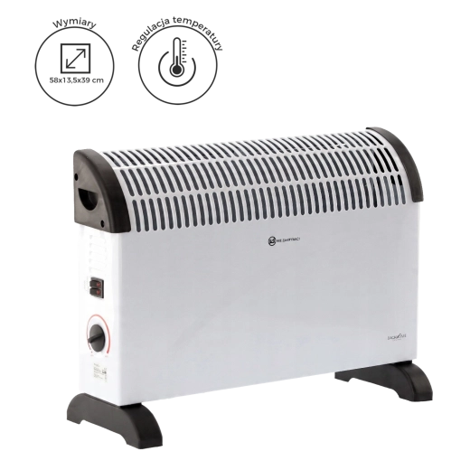 Konvekcijas elektriskais sildītājs 2000 W, 58 × 13,5 × 39 cm