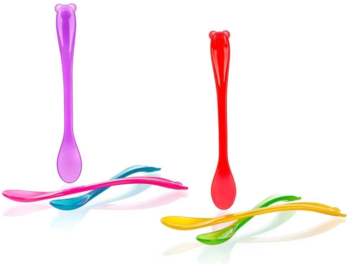 Bērnu plastmasas karotītes 4Kids 17 cm, krāsu miks, 3 gab.