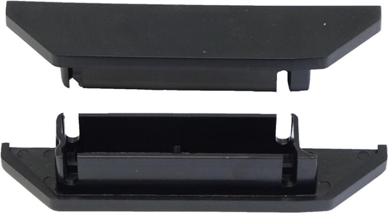 End caps for M.A.T. hanging tool rail system, 1.8 × 10.6 × 2.1 cm