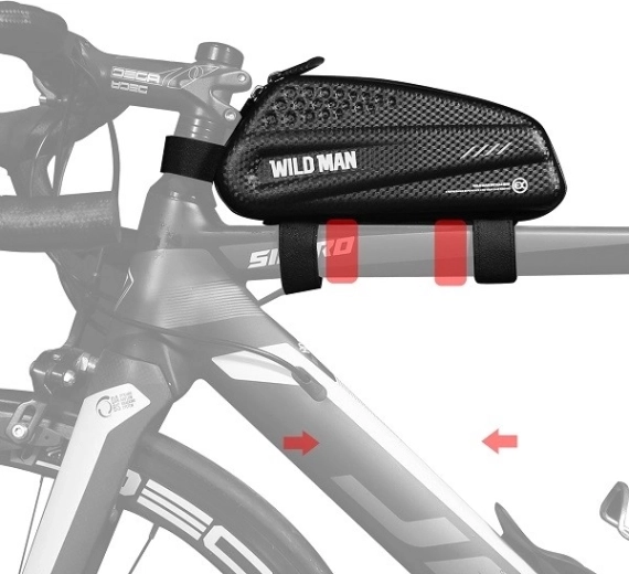 WildMan EX bike frame bag 1 L with phone holder, black