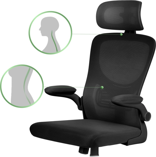 Ergonomisks muguras atbalsts un elpojošs mikrotīkls