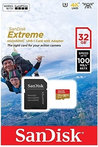 SanDisk Extreme 32GB microSDHC card for 4K and Full HD