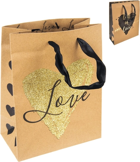 Dāvanu maisiņš Love 26 × 10 × 32 cm (miks no 3 variantiem)